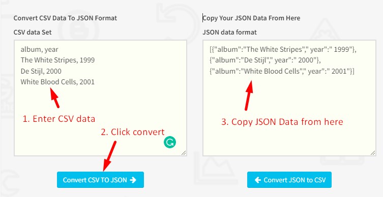 CSV to JSON Converter online