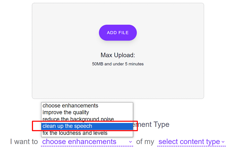 Select Enhancement Type