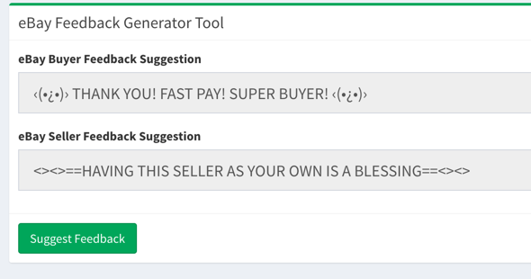 eBay Positive Feedback Generator