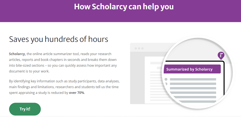 scholarcy research paper summarizer