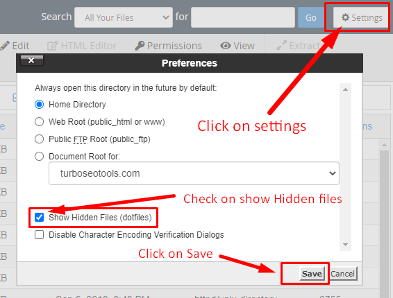 How to Show Hidden Files Cpanel