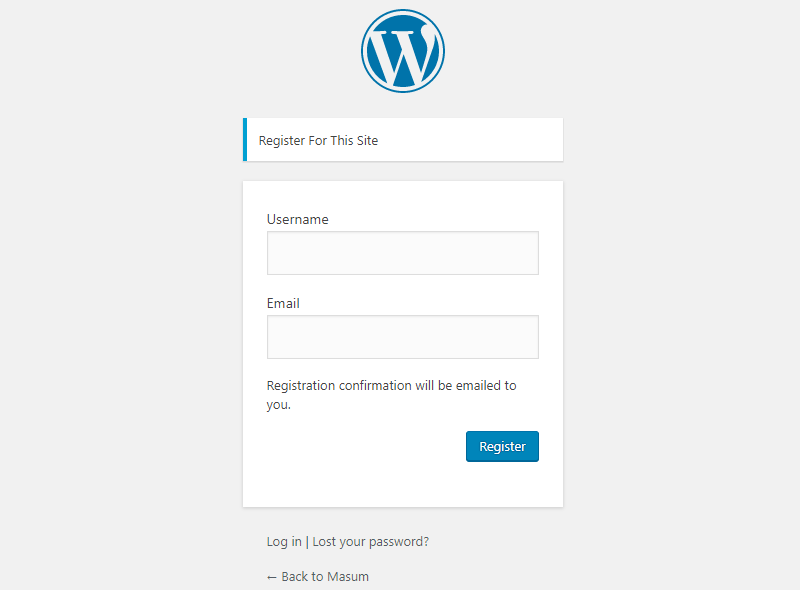 WordPress Registration Form